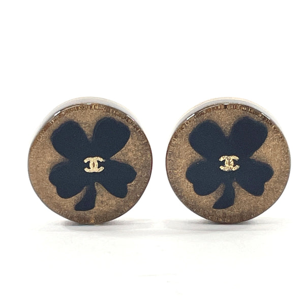 CHANEL Earring Clover Synthetic resin/metal gold 01C Women Used