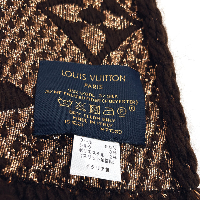 LOUIS VUITTON Brown Velvet Silk Scarf Muffler - LIMITED EDITION