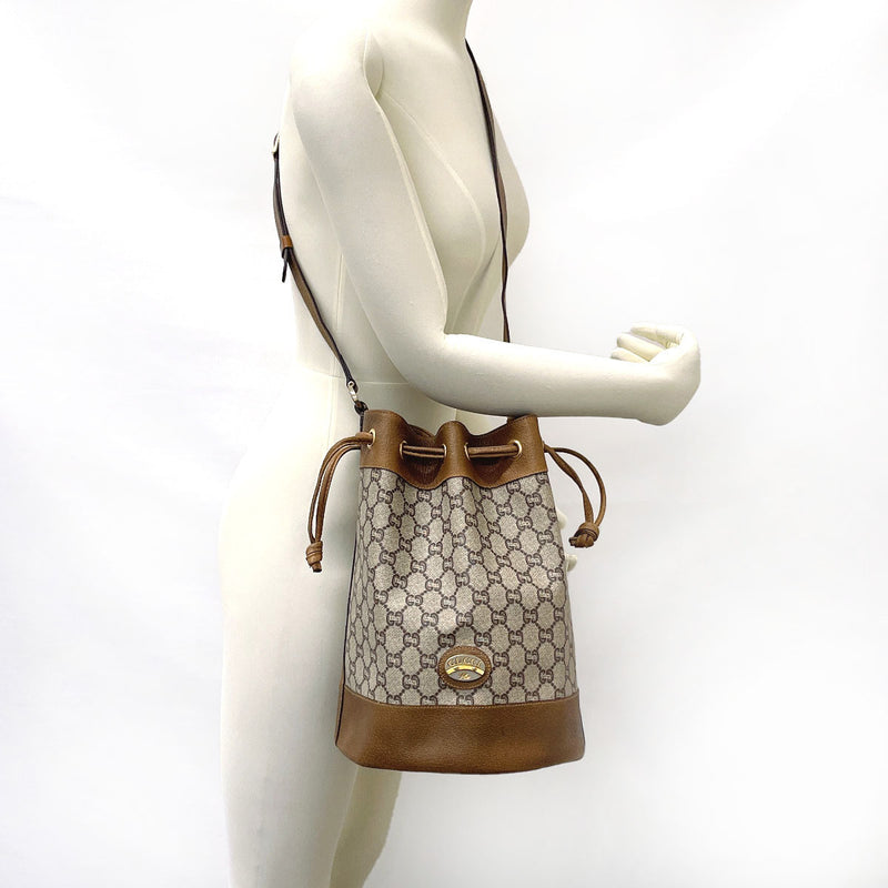 GUCCI Shoulder Bag gucci plus GG plus/leather Brown Women Used