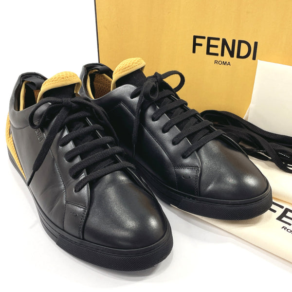 FENDI sneakers 7E1287 leather/fabric Black Black mens Used