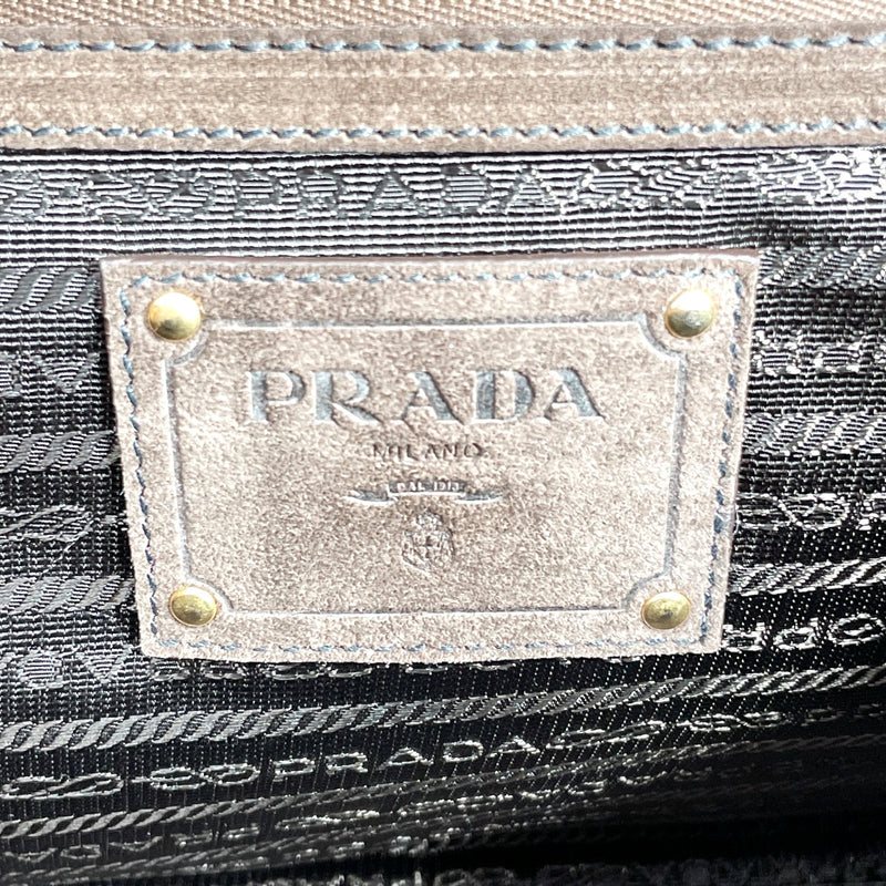 Prada Canapa Tote Bag Handbag Denim Women fur W40.5×H28×D25cm w/ guarantee  car