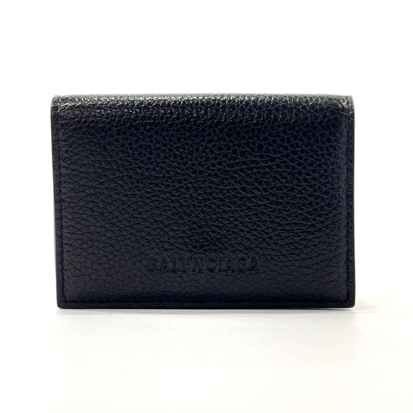 BALENCIAGA Tri-fold wallet 664037 ESSENTIAL MINI WALLET leather Black Women Used
