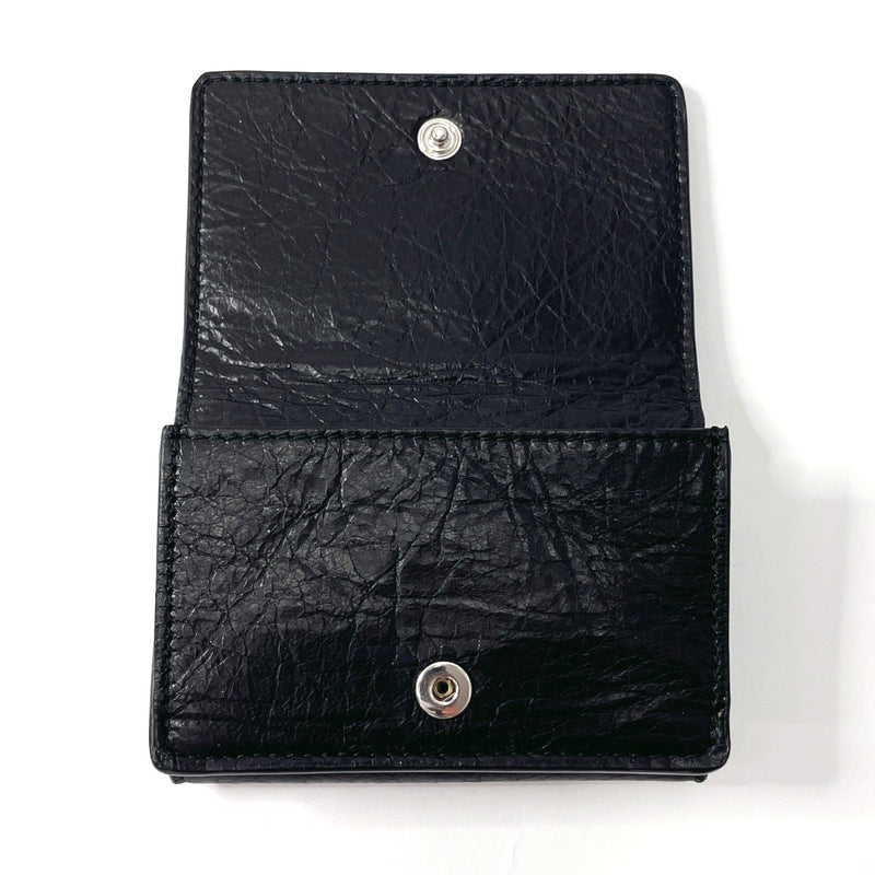 BALENCIAGA Tri-fold wallet 477455 Classic mini leather Black Women Used