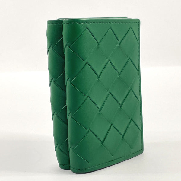 BOTTEGAVENETA Tri-fold wallet 635561 Intrecciato leather green Women Used