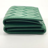 BOTTEGAVENETA Tri-fold wallet 635561 Intrecciato leather green Women Used