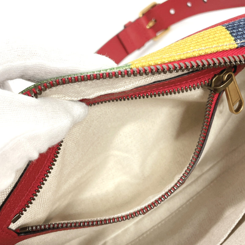 GUCCI bam bag 625895 Baiadera stripe canvas/leather multicolor unisex Used