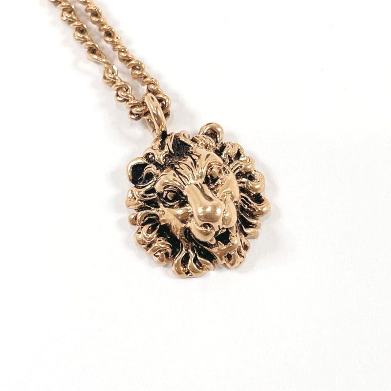 GUCCI Necklace Lion head metal gold gold Women Used