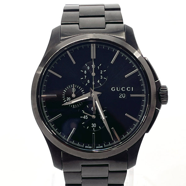 GUCCI Watches YA126274 G time chrono Stainless Steel/Stainless Steel Black mens Used