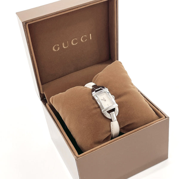 GUCCI Watches 6800L Bangle watch Stainless Steel/leather Silver Silver Women Used