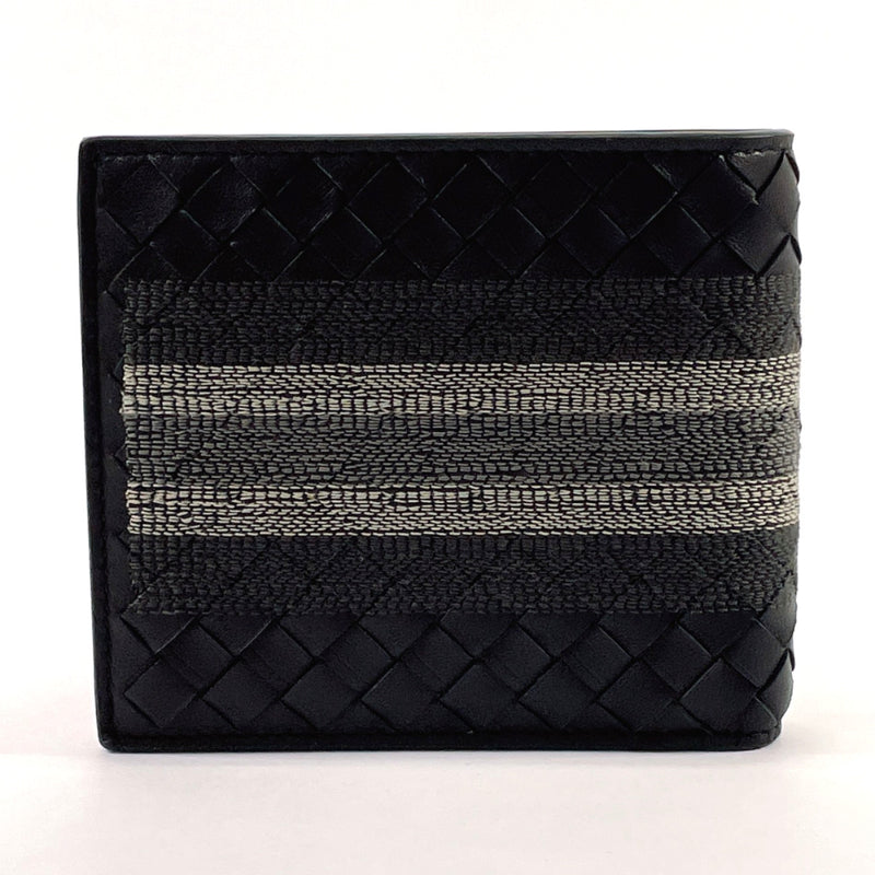 BOTTEGAVENETA wallet 113993 Intrecciato Embroidered leather Black mens Used