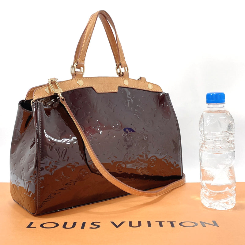 LOUIS VUITTON Brea MM Monogram Vernis Leather Amarante Shoulder Handbag  M91619