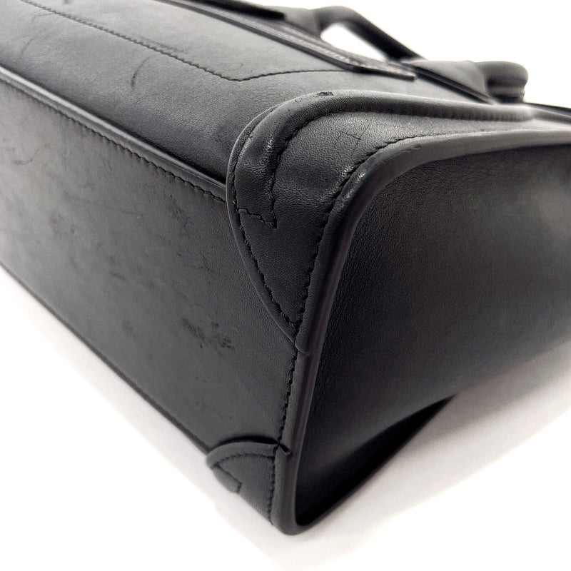 CELINE Handbag 189243 Luggage nano Smooth Rubbed Black Women Used