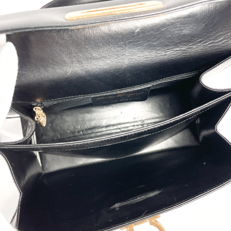 Salvatore Ferragamo Handbag O212181 Gancini 2WAY leather Black Women Used