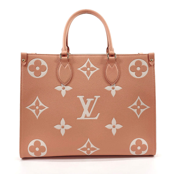 LOUIS VUITTON Tote Bag M46286 On the Go MM Monogram Empreinte/Grain leather pink Women New