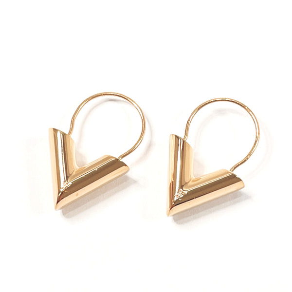 LOUIS VUITTON earring M61088 Hoop Earring Essential V metal gold Women Used