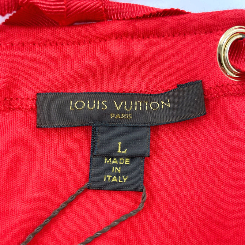 LOUIS VUITTON Short sleeve T-shirt T-shirt with charm cotton Red Women –