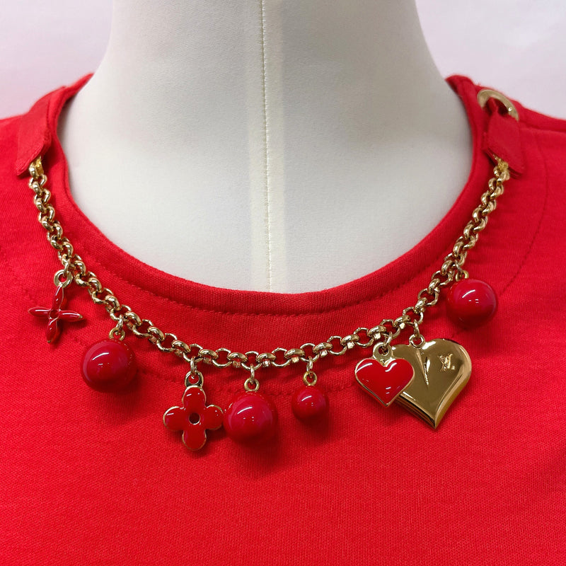 LOUIS VUITTON Women's Necklace Red gold in Gold