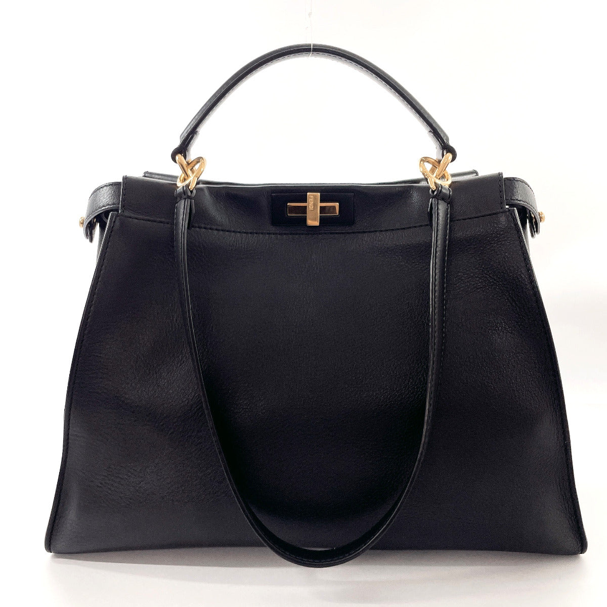 FENDI Tote Bag 8BN210 Peekaboo Large leather Black Women Used – JP ...