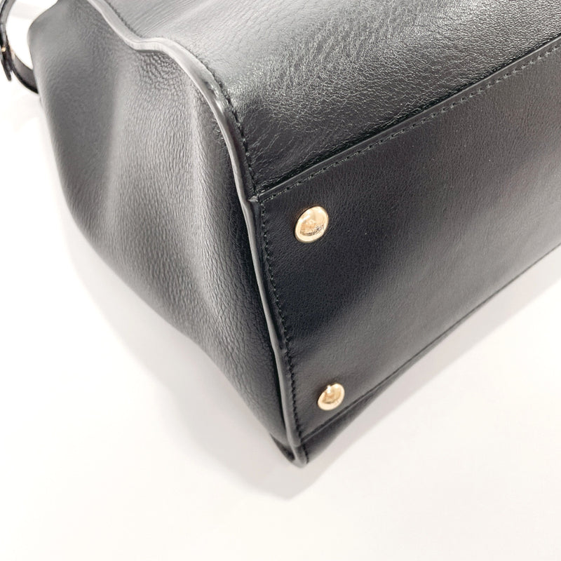 Fendi Black Leather Large Peekaboo Satchel Bag - 8Bn210