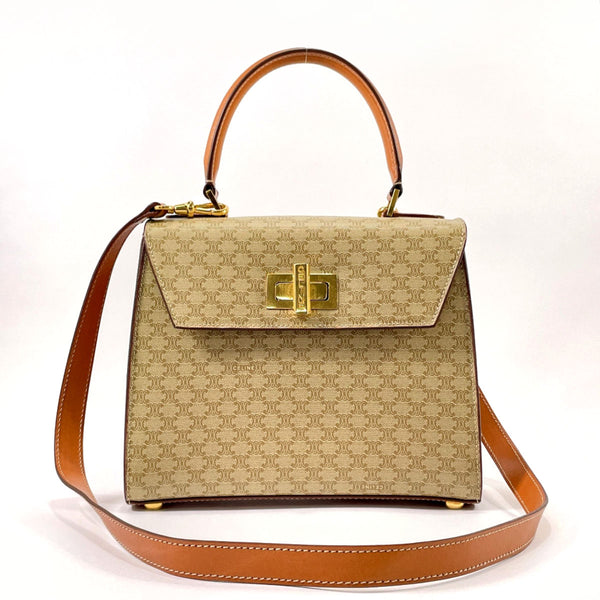 CELINE Handbag Macadam Kelly type PVC/leather beige Women Used