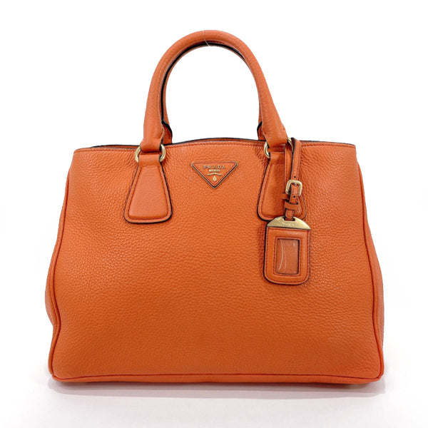 PRADA Handbag leather Orange Women Used