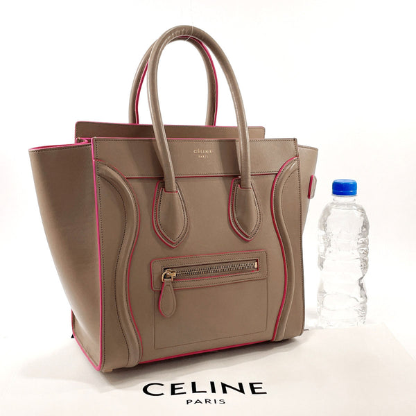 CELINE Handbag 167793 Luggage micro shopper leather beige beige Women Used