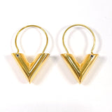LOUIS VUITTON earring M61088 Hoop Earring Essential V Gold Plated gold Women Used