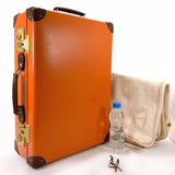 GLOBE TROTTER Carry Bag leather/Vulcanized fiber Orange Orange unisex Used