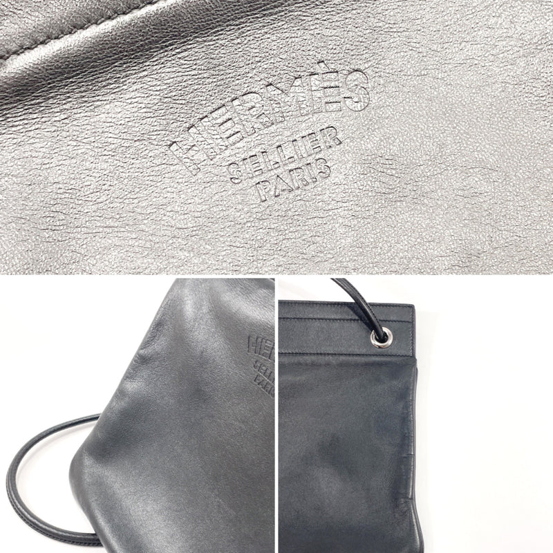 HERMES Shoulder Bag sac aline mini Swift Black CCarved seal Women Used