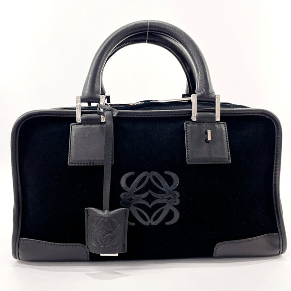 LOEWE Handbag Amazona 28 Suede/leather Black Women Used