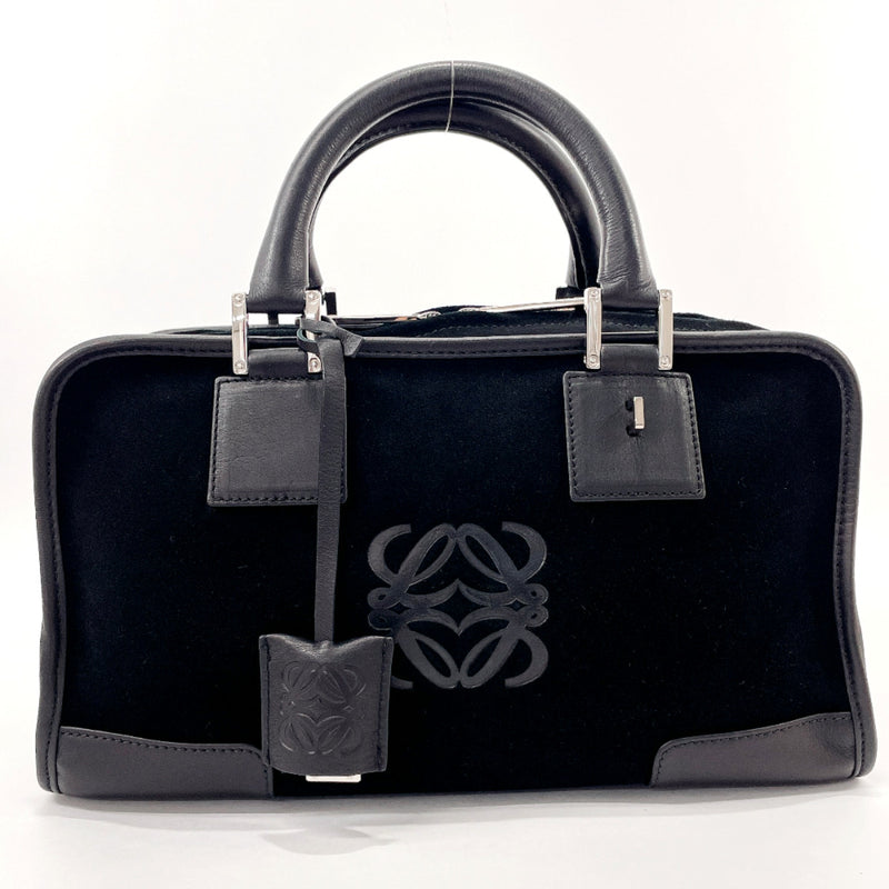 LOEWE Handbag a 28 Suede/leather Black Women Used –