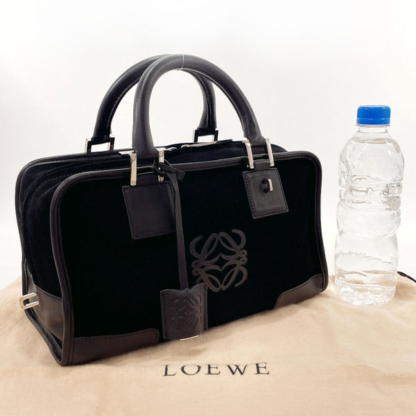 LOEWE Handbag Amazona 28 Suede/leather Black Women Used