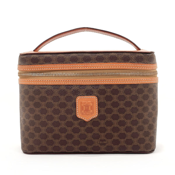 CELINE Handbag Vanity bag Macadam PVC/leather Brown Women Used