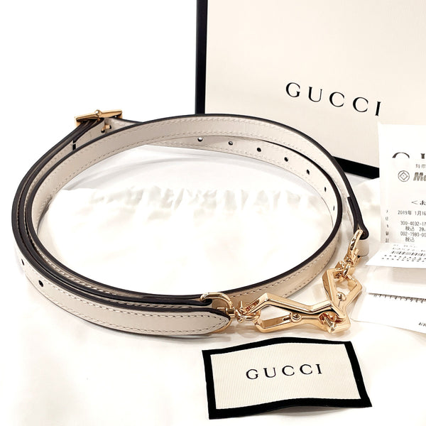 GUCCI Shoulder strap leather Ivory Women Used