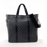 LOUIS VUITTON Tote Bag N41259 Tadao PM Damier Grafitto Canvas Black mens Used