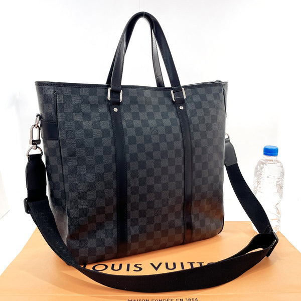 LOUIS VUITTON Tote Bag N41259 Tadao PM Damier Grafitto Canvas Black mens Used