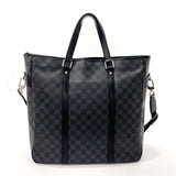 LOUIS VUITTON Tote Bag N41259 Tadao PM Damier Grafitto Canvas Black mens Used