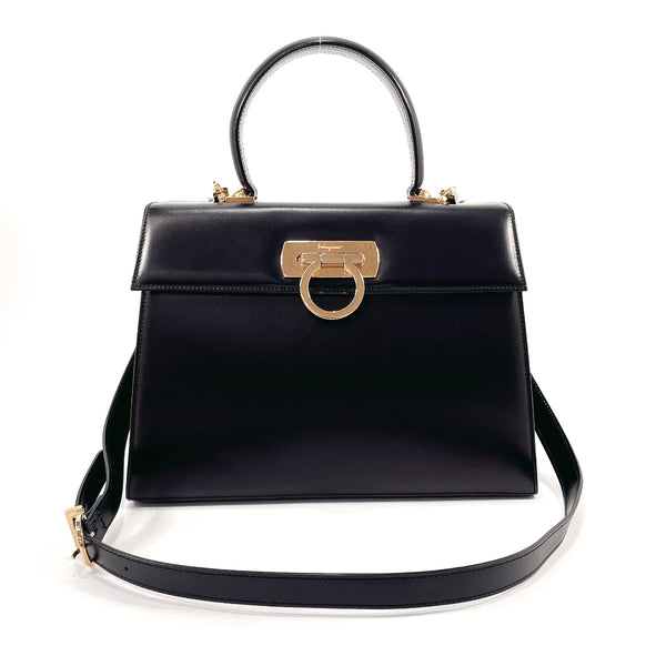 Salvatore Ferragamo Handbag BA21 2181 Gancini 2WAY leather Black Women Used