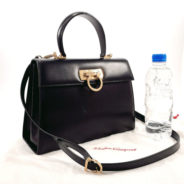 Salvatore Ferragamo Handbag BA21 2181 Gancini 2WAY leather Black Women Used