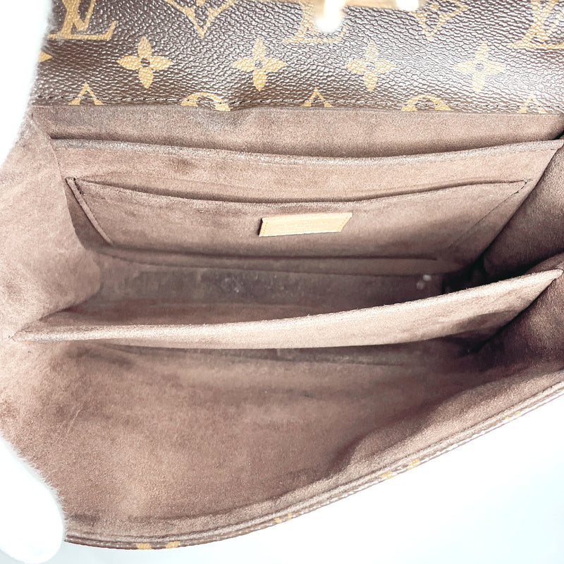 Louis+Vuitton+Pochette+Metis+Shoulder+Bag+MM+Brown+Leather+