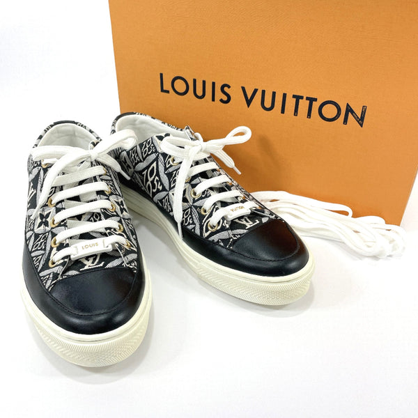 LOUIS VUITTON sneakers 1A8DDA Stellar line sneakers canvas/leather Black Black Women Used