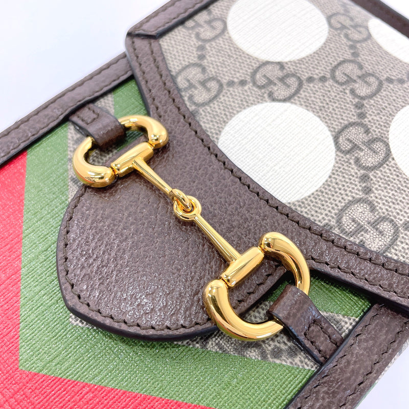 Luxury Handbags GUCCI GG Supreme Monogram 1955 Horsebit Shoulder