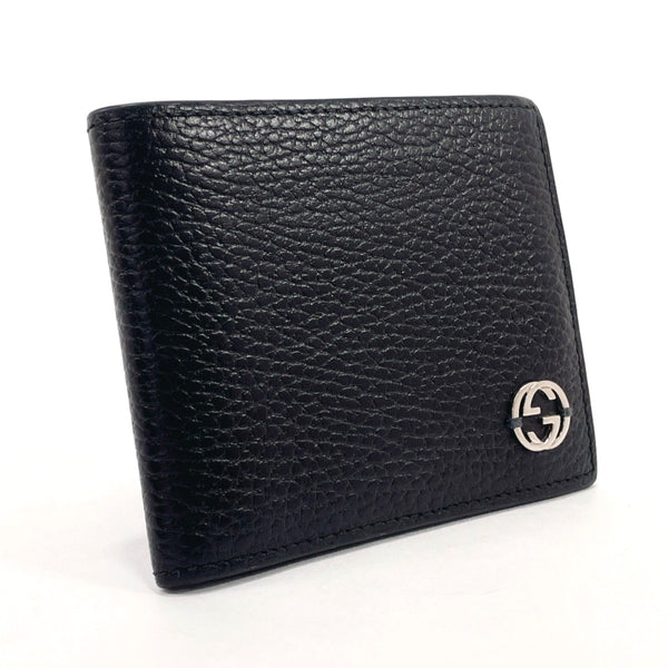 GUCCI wallet 610466 Interlocking G leather Black mens Used