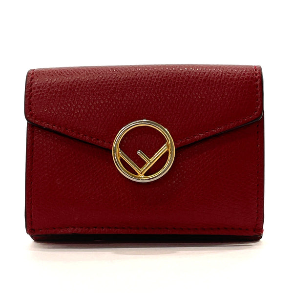 FENDI Tri-fold wallet 8M0395 F is leather Red Women Used