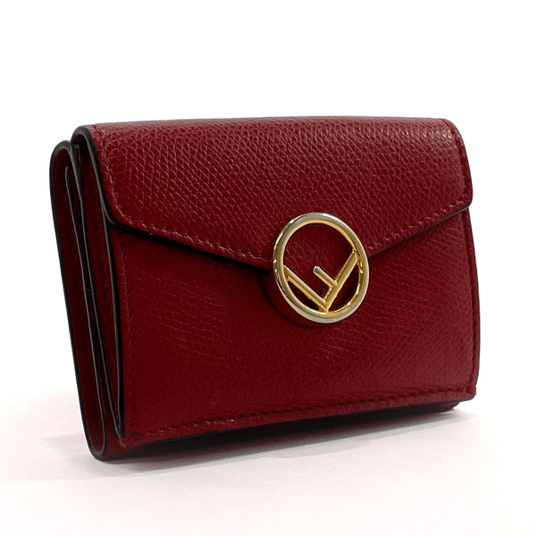 FENDI Tri-fold wallet 8M0395 F is leather Red Women Used
