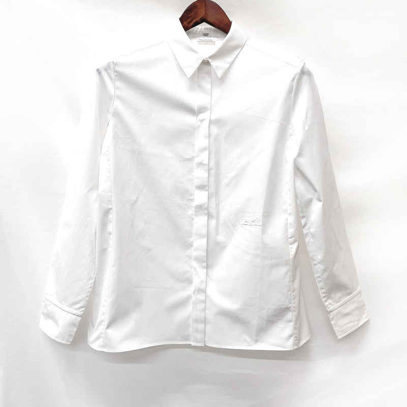 90s Hermes 長袖シャツ フランス製 ホワイト/DW1メンズ