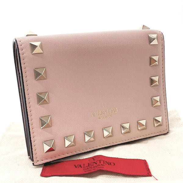 Valentino Garavani wallet PE・P・P39・BOL・0 Rock studs leather pink Women Used