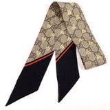 GUCCI scarf 499226 3G001  Neck bow GG Bee (Hachi) silk Brown Women New