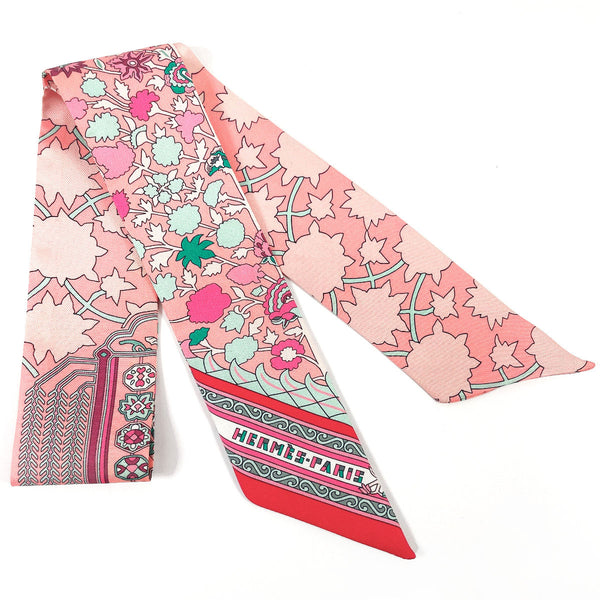 HERMES Twilly Tapis Persans Persian Carpet silk pink Women Used