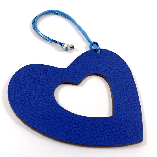 HERMES charm Petit Ash heart Togo/Epsom blue blue Women Used